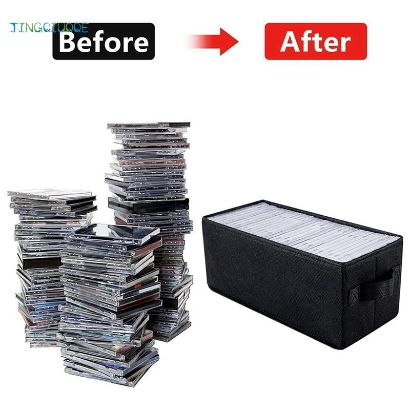 กล่องเก็บซีดี-Pack of 4-Container Holds 30 ถึง 165 Disc ใน CD Sleeves-Dimensions 14.1" X 6.2" X 5.5"