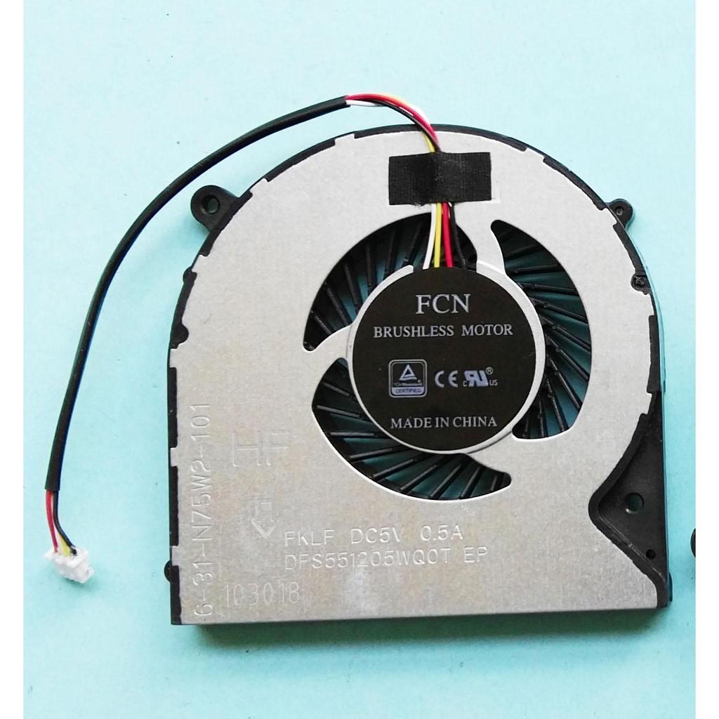 ยี่ห้อใหม่เหมาะสําหรับ N75W2 6-31-N75W2-101 T6-X5 Z7M-KP7SC พัดลม CPU สี่สาย