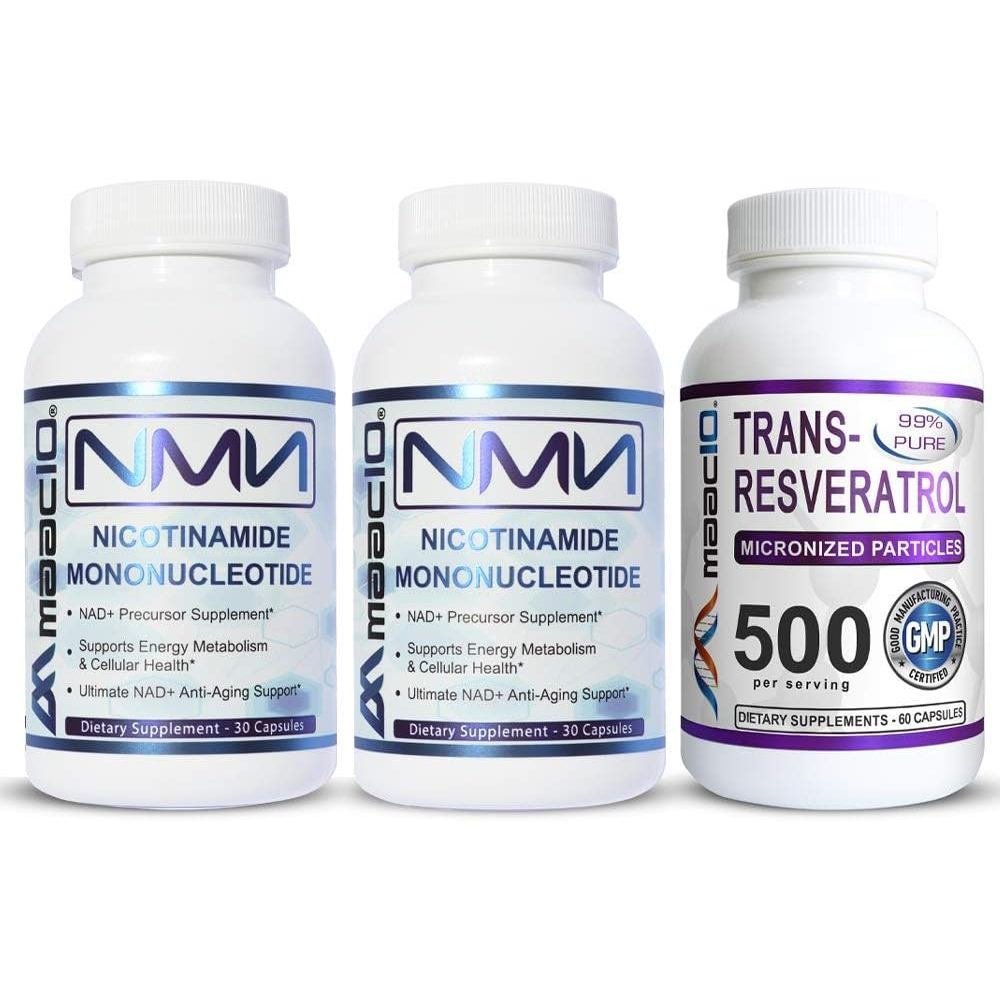 MAAC10NMNSResveratrolNADComboPack-NicotinamideMononucleotideNAD+อาหารเสริม250mg(60x125mgNMNCapsCapsu