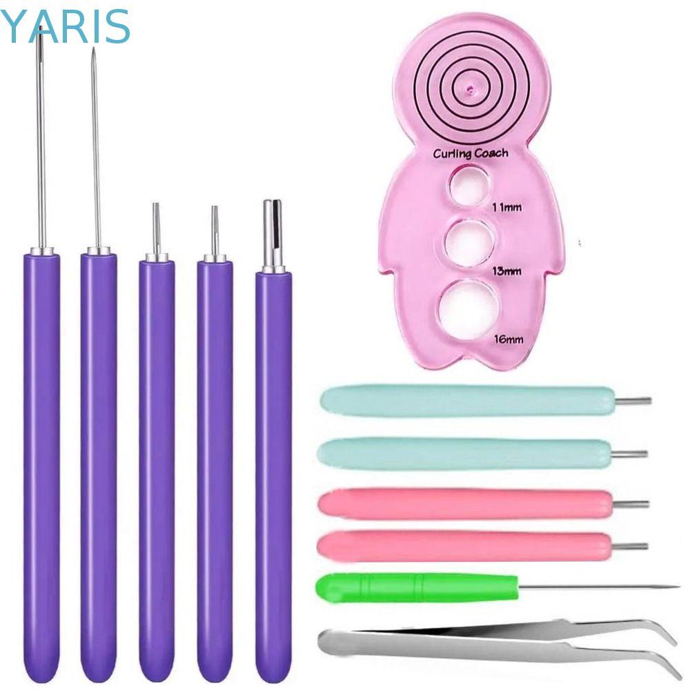 YARIS 12PCS กระดาษ Quilling เครื่องมือ, Quilling Slotted ปากกาหลายขนาด Quilling เข็มชุด, DIY กระดาษห