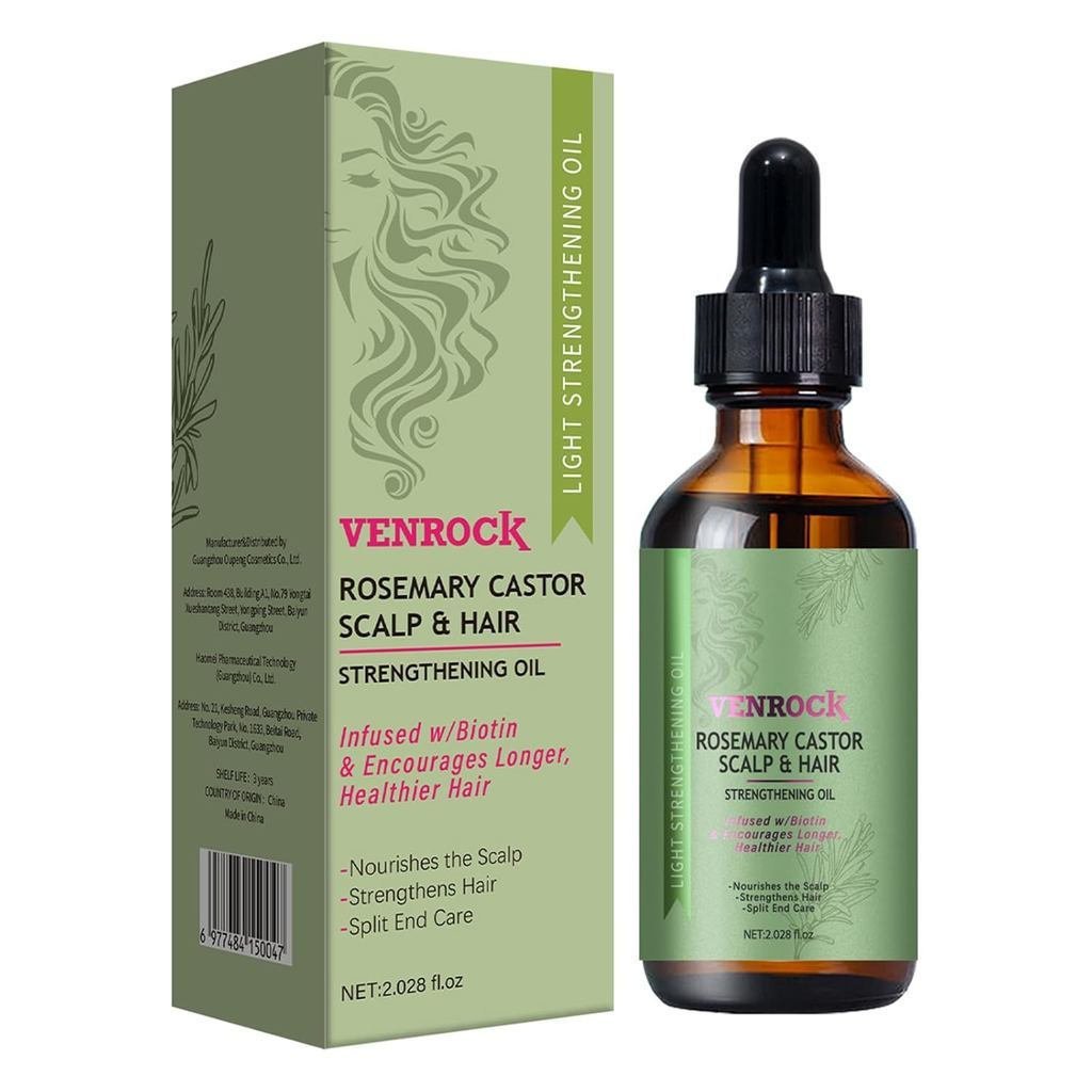 VenrockCastorHairOil-BiotinInfusedScalp&HairStrengtheningOilforNourishingScalp,RepairingSplitEnds&En