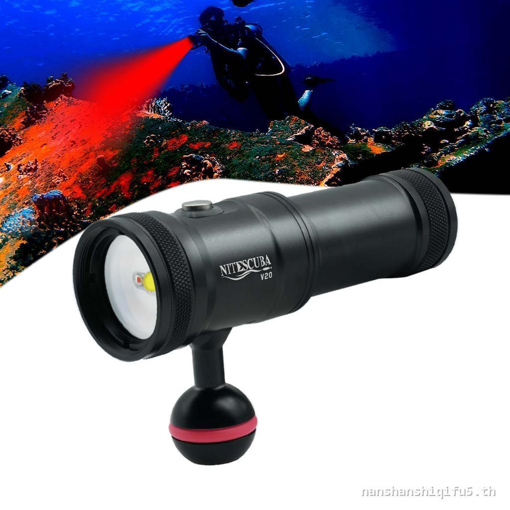 จัดส่งฟรีNitescuba LED Spotlight V20 ไฟฉายดําน้ําสําหรับ TG5 TG4 Rx100 gopro Canon Nauticam กล้องใต้