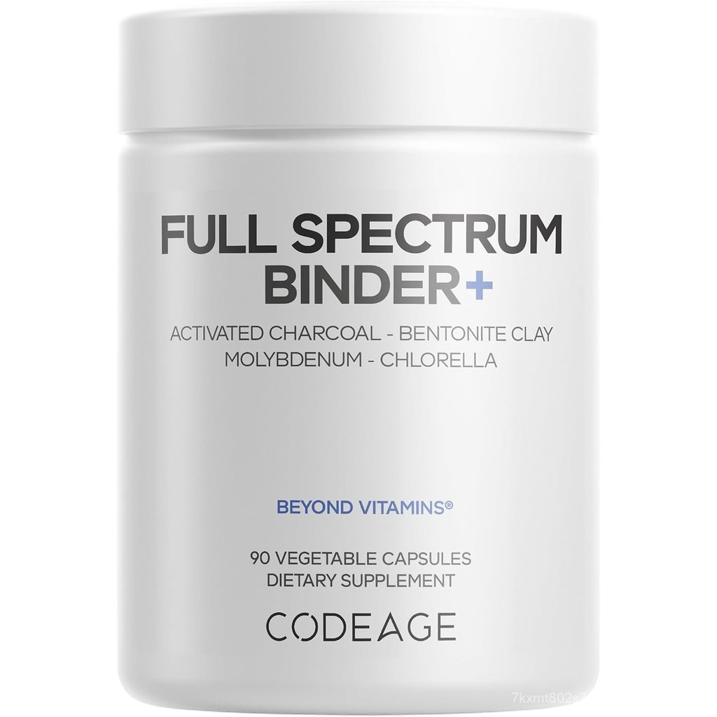 Codeage Binder+, Activated Charcoal, Bentonite Clay, Fulvic กรด, 90 Cap