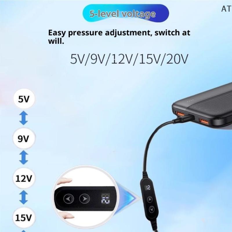 [AT] Type C ถึง DC Fast Charging 5V ถึง 12V Boost Converter อะแดปเตอร์สายเคเบิลสําหรับเราเตอร์ไร้สาย