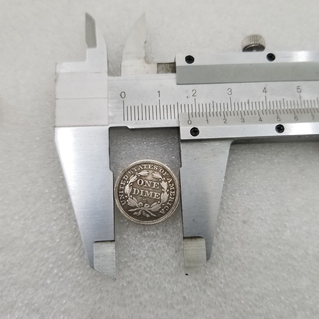 งานฝีมือโบราณอเมริกัน 1856-S รุ่น 1 มุมทองเหลืองชุบเงิน Distressed Silver Dollar เงินรอบต่างประเทศเง