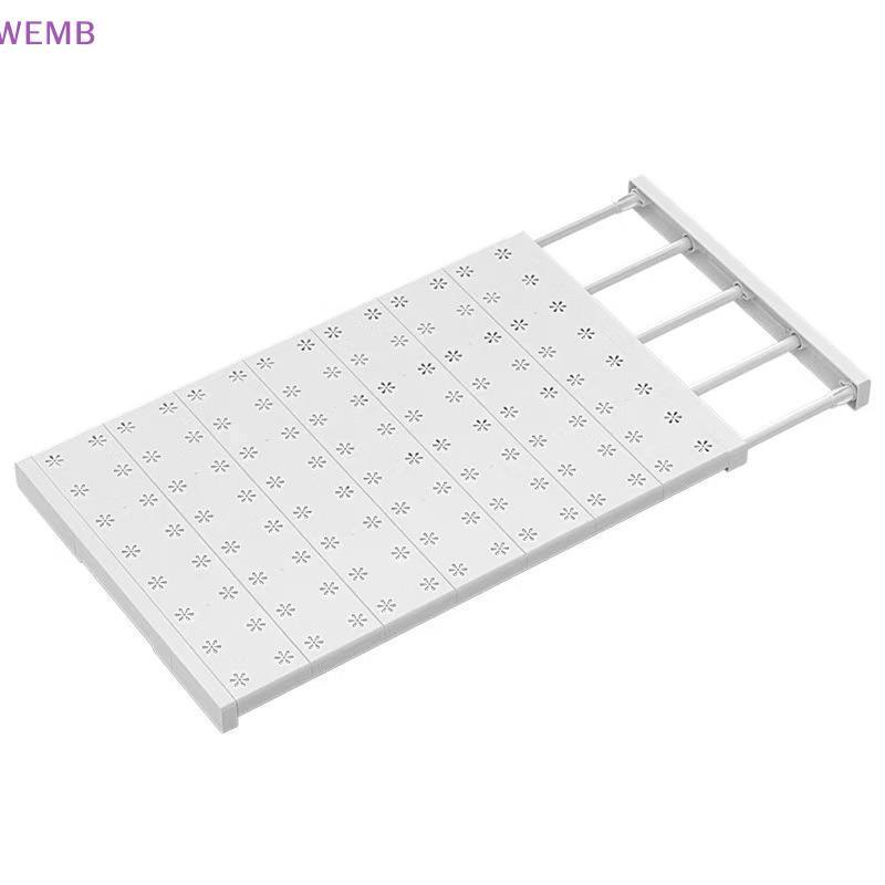 WEMB Heavy Duty ขยาย Punch-Free Storage Divider ปรับได้สําหรับตู้เสื้อผ้าห้องครัวห้องน้ําชั้นวางใหม่