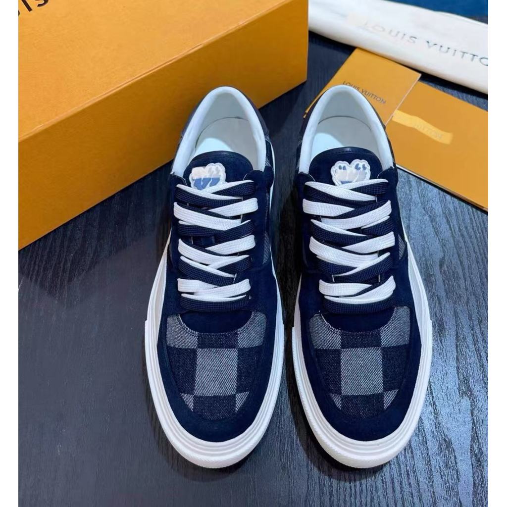 1v ollie รองเท้าผ้าใบยีนส์สีน้ําเงินรองเท้าลําลอง