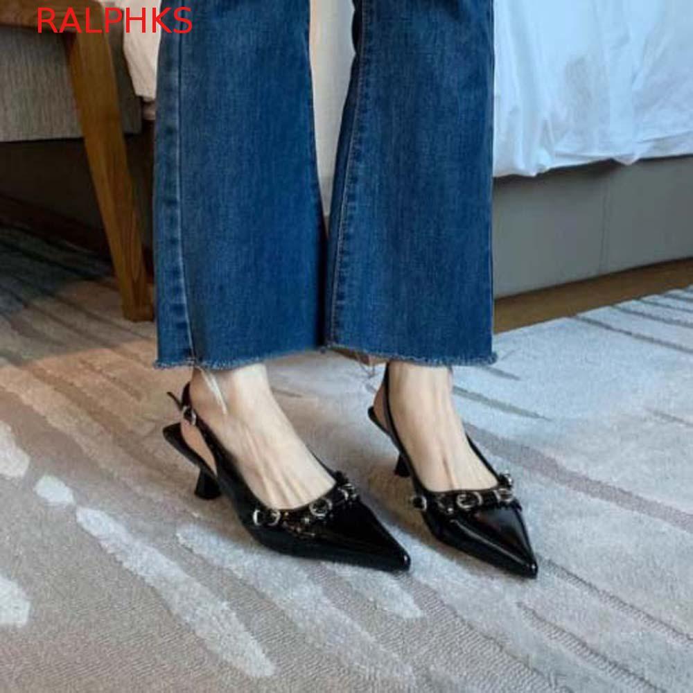 CARDENLX Point Head Thin Heel Sandals, Buckle Decorative Chic High Heel Shoe Cusp High Heel Shoes, w