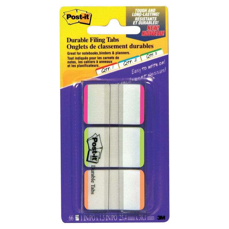 POST-IT ดัชนีแบบแข็ง ดูราเบิลแท็บ รุ่น 686L-PGO คละสี ขนาด 1x1.5"