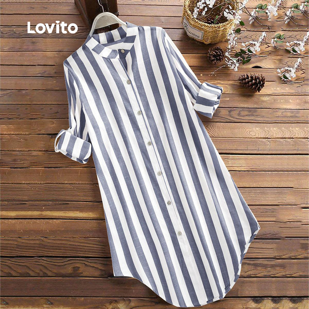 Lovito แคชชวล เดรสลายทาง สําหรับผู้หญิง รุ่น LNL83190