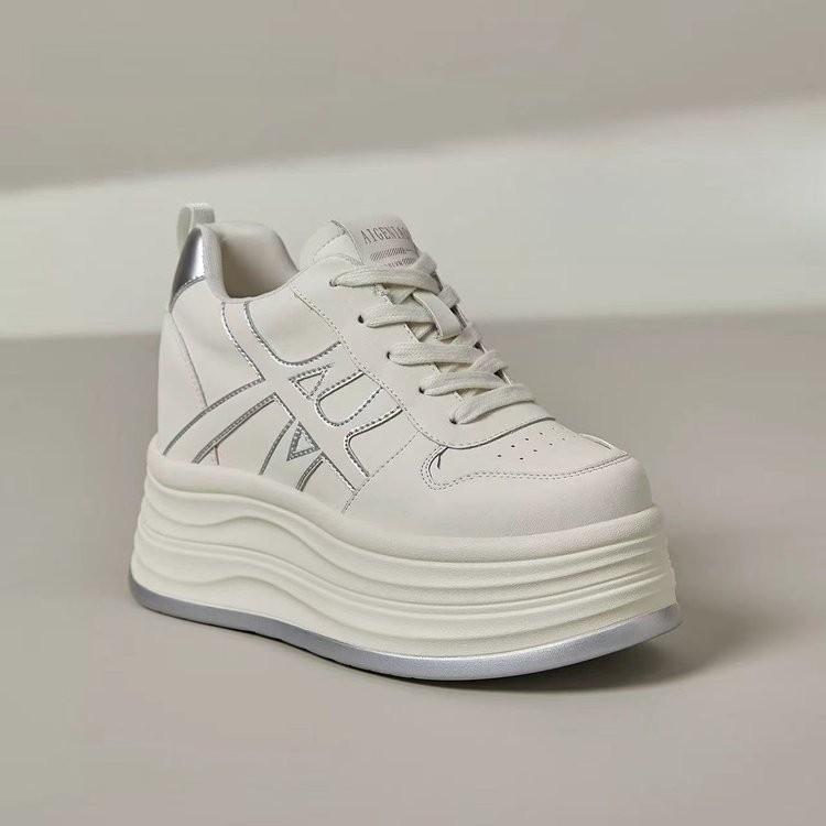 รองเท้าผ้าใบสุภาพสตรีแฟชั่น แบบ lace-up toe กับ souls หนา สำหรับไซส์ 34-39