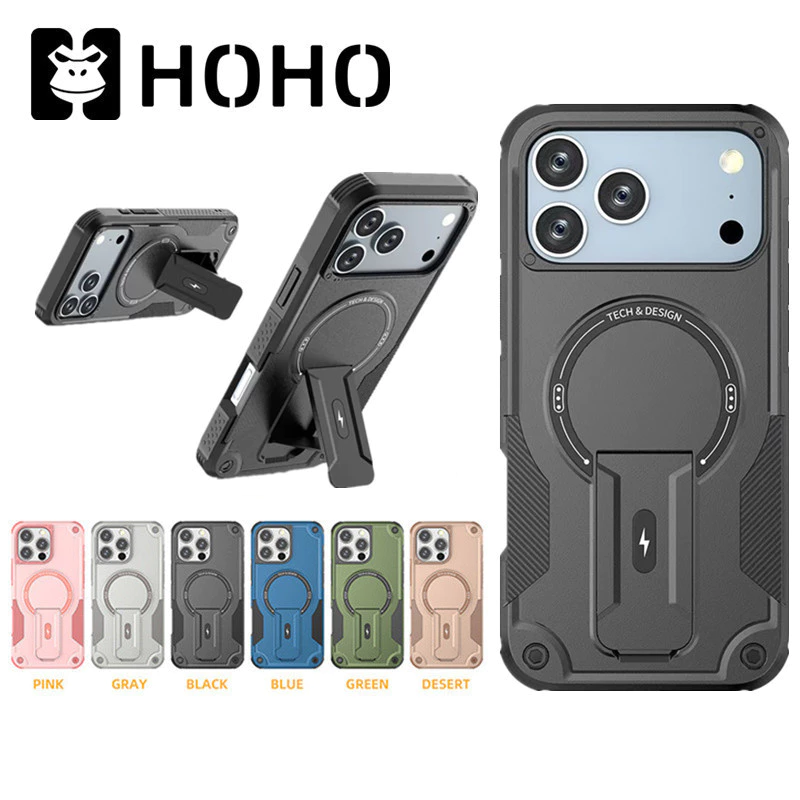 DJ เคสโทรศัพท์มือถือ แข็ง กันกระแทก พับได้ ตั้งได้ สําหรับ iPhone 17 Air 17 Pro Max 16 Pro Max Plus magnet PC TPU Case