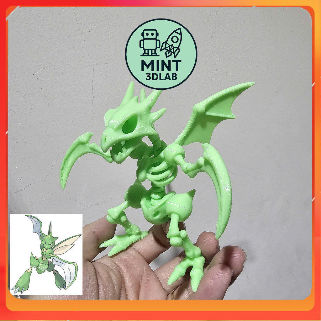 Pokémon Scyther Model Skeleton Toy - Scyther Pokémon Skeleton Creepy ของเล่นตกแต่งน่ารัก | MINT 3DLA