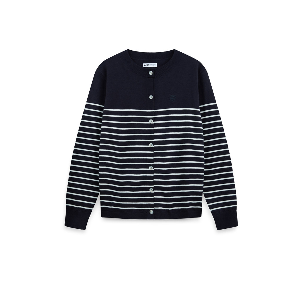 AIIZ (เอ ทู แซด) - AIIZ เสื้อคาร์ดิแกนผู้หญิงแขนยาวทอลายทาง AIIZ Women's Stripe Cardigan