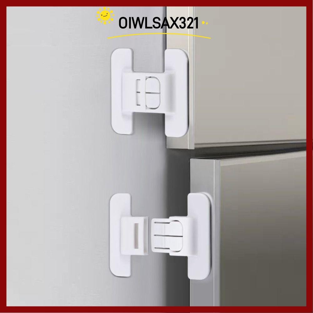 OILSAX321 ล็อคตู้เย็น, ล็อคความปลอดภัยของเด็กป้องกันการเปิดสีขาว, หัวเข็มขัดปิด ABS