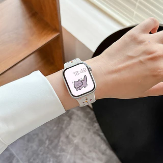 สายยางซิลิโคนอ่อนสำหรับ for Apple Watch Ultra 3 2 49มม Iwatch Series 11 10 9 8 7 6 5 SE 3 2 46 45 44 42 40 38มม