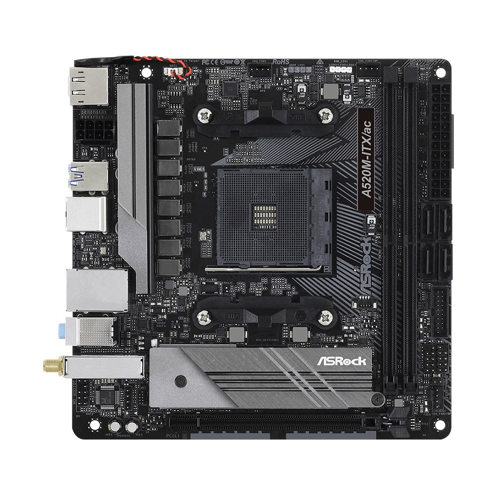 ASRock Super Alloy A520M ITX/ac เมนบอร์ดเดสก์ท็อป A520 So