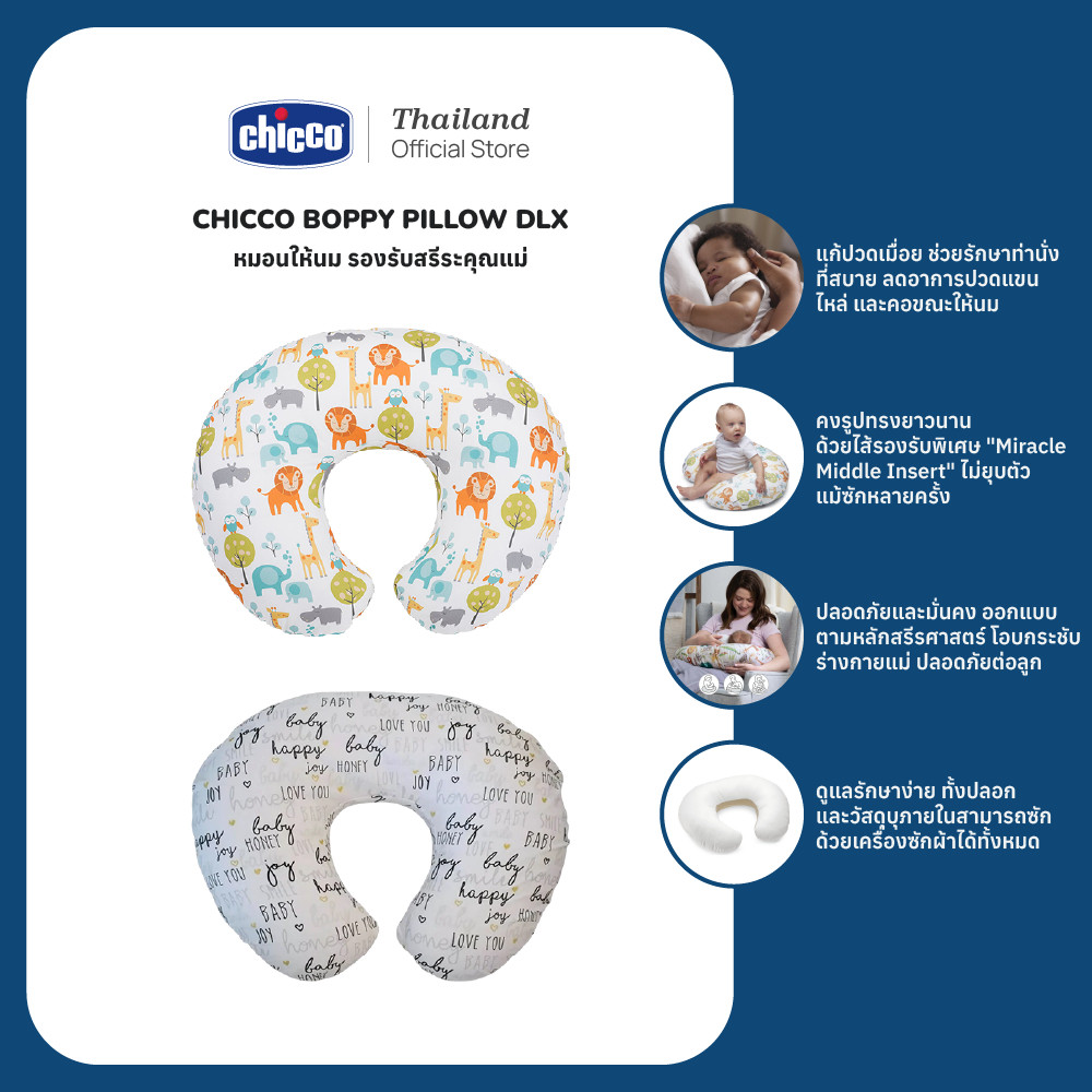 CHICCO Boppy Pillow DLX Peaceful Jungle & Hello Baby รูปที่ 3