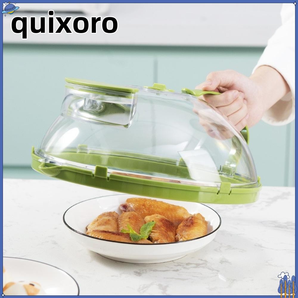 QUIXORO ฝาครอบไมโครเวฟ, ฝาครอบสาดไมโครเวฟโปร่งใสกันน้ํามัน, พร้อมที่จับ Splash-proof Water ฉีด Fresh-Keeping Cover อุปกรณ์ครัว