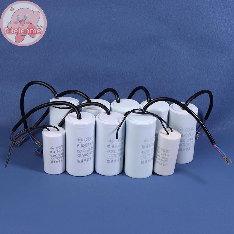 ถูกต้อง 1 ชิ้น CBB60 มอเตอร์ Run Capacitors 450VAC เริ่มต้นตัวเก็บประจุ 5% สําหรับเครื่องซักผ้า 450V