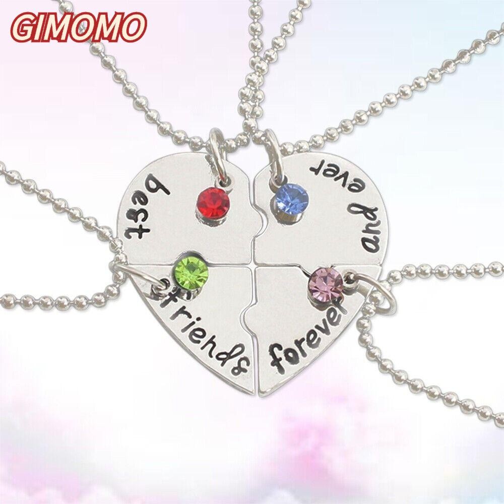 GIMOMO 4 Bff Creative Love Necklace Best Friend Froever Womens Necklace