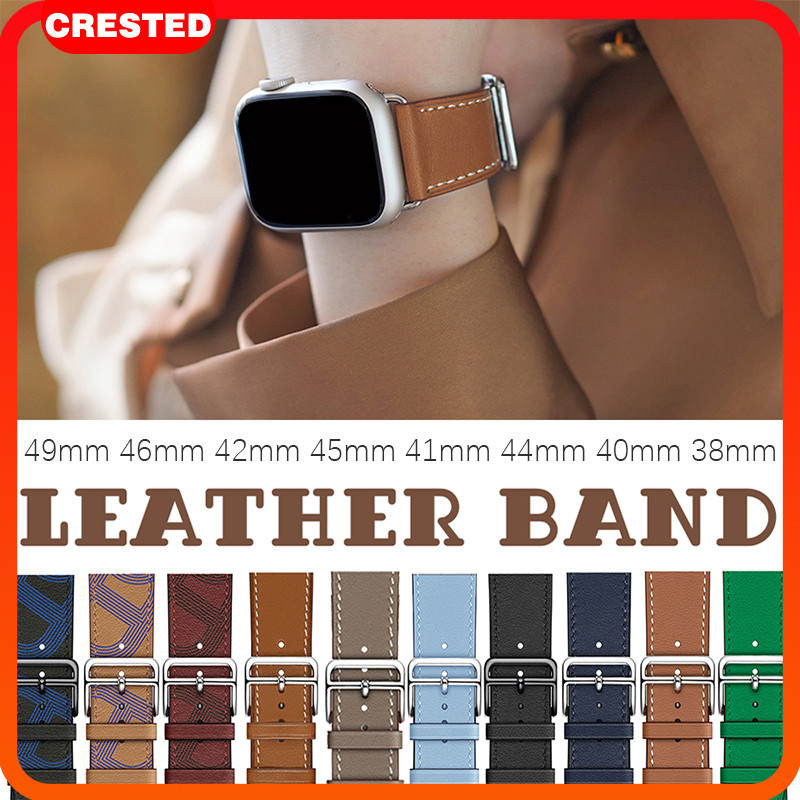 สายหนังสำหรับ for Apple Watch Ultra/SE 3 2 49mm Series 11 10 9 8 7 6 IWatch 46มม. 44 45มม. 41 40มม. 42มม. 38