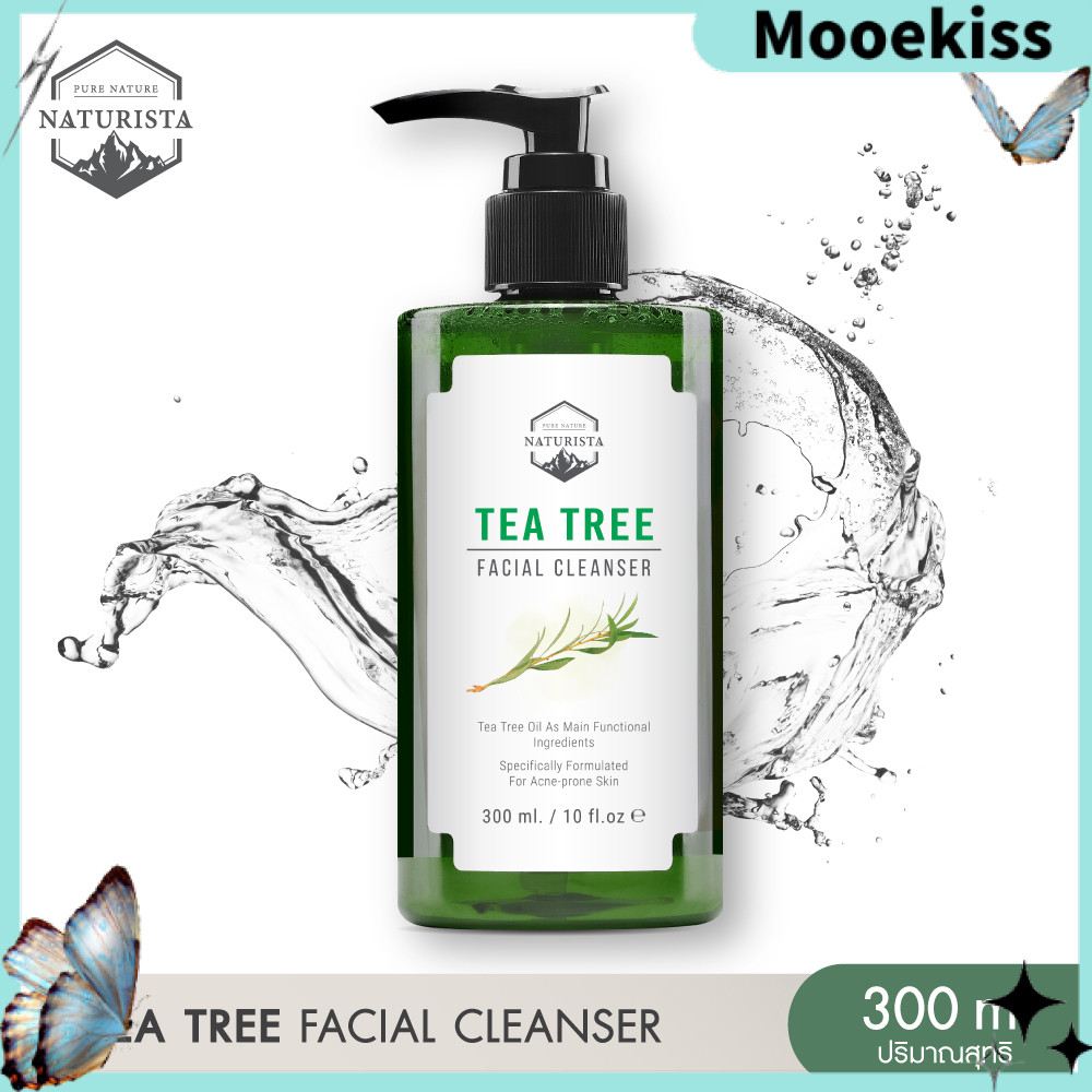 เจลล้างหน้า Tea Tree สูตรอ่อนโยนสําหรับคนเป็นสิว และผิวแพ้ง่าย Naturista Tea Tree Facial Cleanser 30