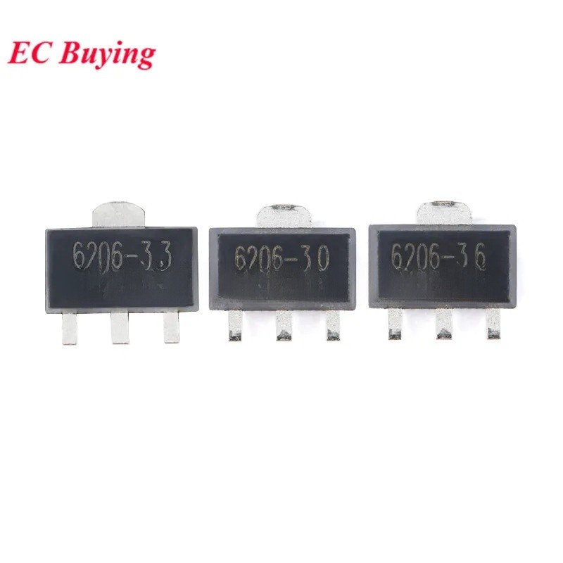 10 ชิ้น/ล็อต XC6206P332PR XC6206P302PR XC6206P362PR SOT-89 SOT89 3.3V 3V 3.6V 500mA LDO ชิป IC Contr