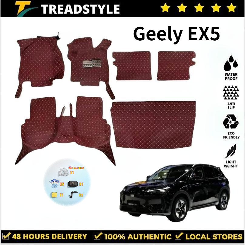【3 ชิ้น/6 ชิ้น】Geely EX5 2024-2025  พรมปูพื้นรถ พรมปูพื้น พรม พรมกันลื่น พรมในรถยนต์ พรมรถ อะไหล่รถ