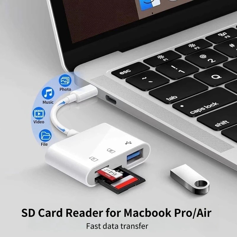 เครื่องอ่านการ์ด IOS สําหรับโทรศัพท์ 2 IN 1 SD TF การ์ดหน่วยความจํากล้อง Viewer อะแดปเตอร์ USB 3 IN 1 ราคา ถูกที่สุด ดีลบีเคเค แกลเลอรีภาพที่ 9