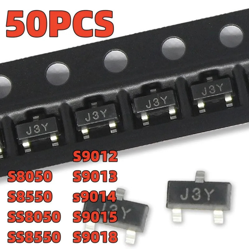 5PCS SMD ทรานซิสเตอร์ Assortment Kit (S8050/S8550/SS8050/SS8550/S9012-S9018) SOT-23 Packagefor DIY E