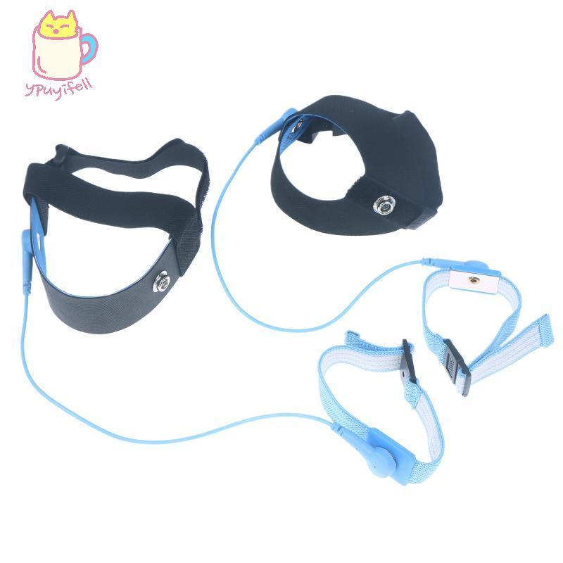 [YPU] Anti-static สายคล้องคอเท้าปรับส้นด้วยวงกลมหัวเข็มขัดไฟฟ้าสถิตข้อเท้า ESD Electronic Discharge 