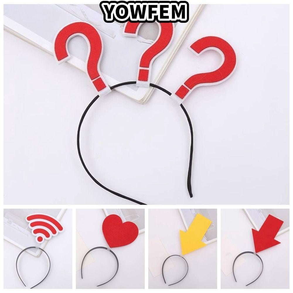 YOWFEM Concert Headwear, Love 8.6 นิ้ว, Creative Arrow WiFi Question Mark Hair Band วันวาเลนไทน์