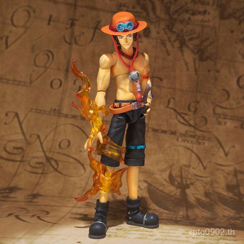 พร้อมสต็อก Bandai One Piece SHF Ace Hands-on Decorative Anime Peripheral Doll Model