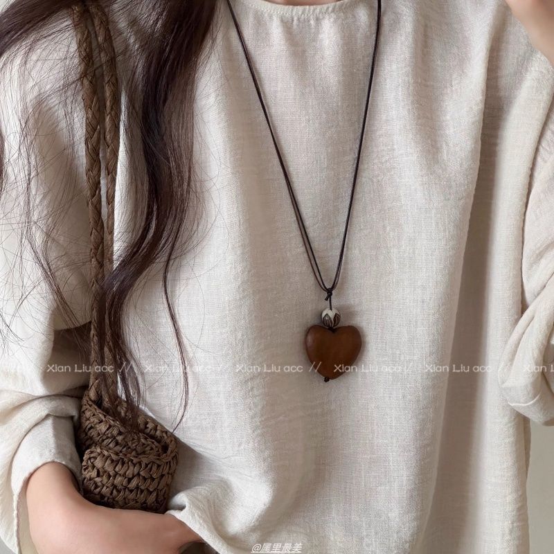 สร้อยคอโพธิ์รักไม้สไตล์ใหม่สําหรับผู้หญิงrba0402my20251019