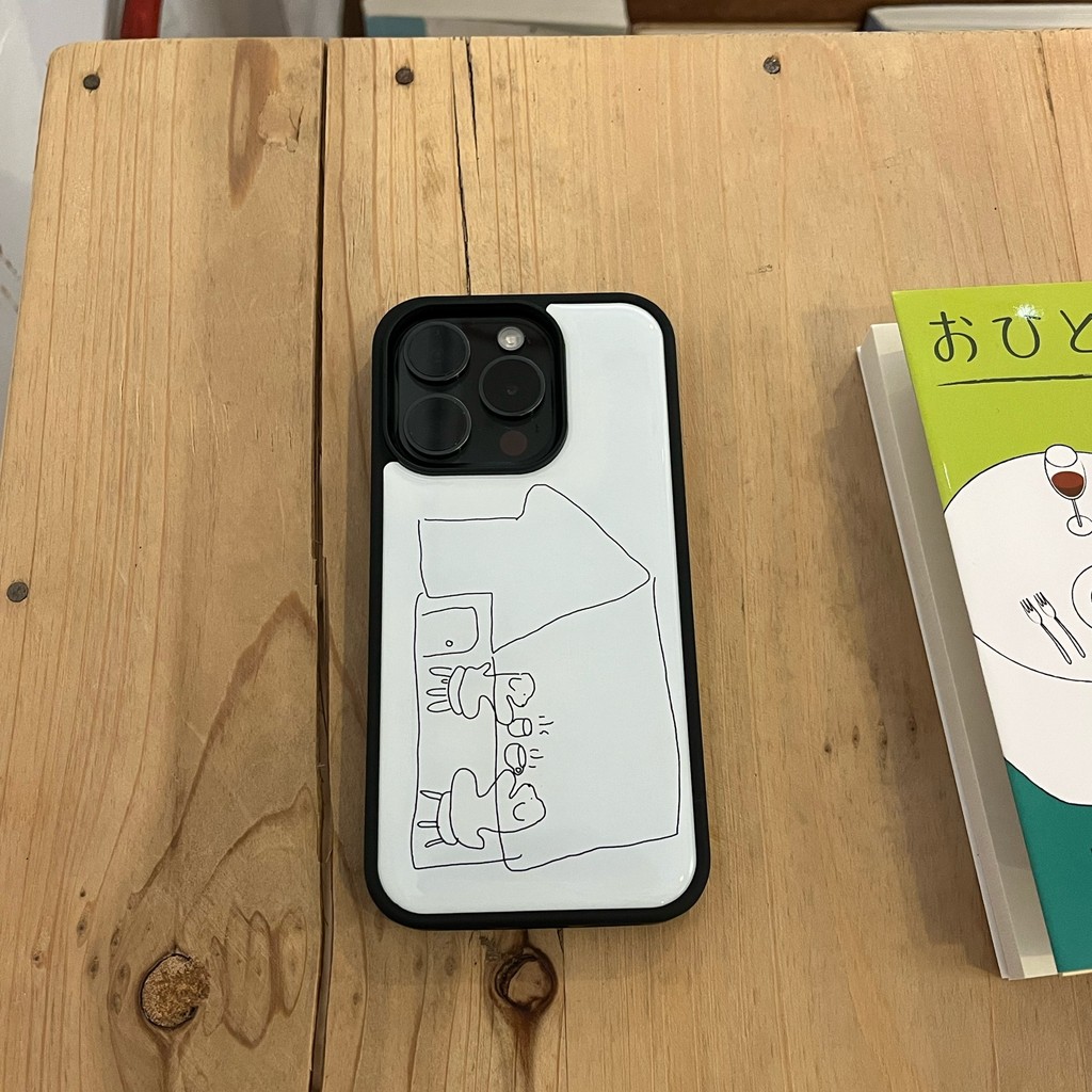สไตล์เกาหลี ins Niche น่ารักคู่สไตล์ดื่มกาแฟลูกสุนัขเหมาะสําหรับ iphone17air/17promax เคสป้องกัน Apple 16 เคสโทรศัพท์ 16promax เคสป้องกัน 15 กันกระแทก 13/14 กรณี 17pro เคสโทรศัพท์ 11/12/12promax