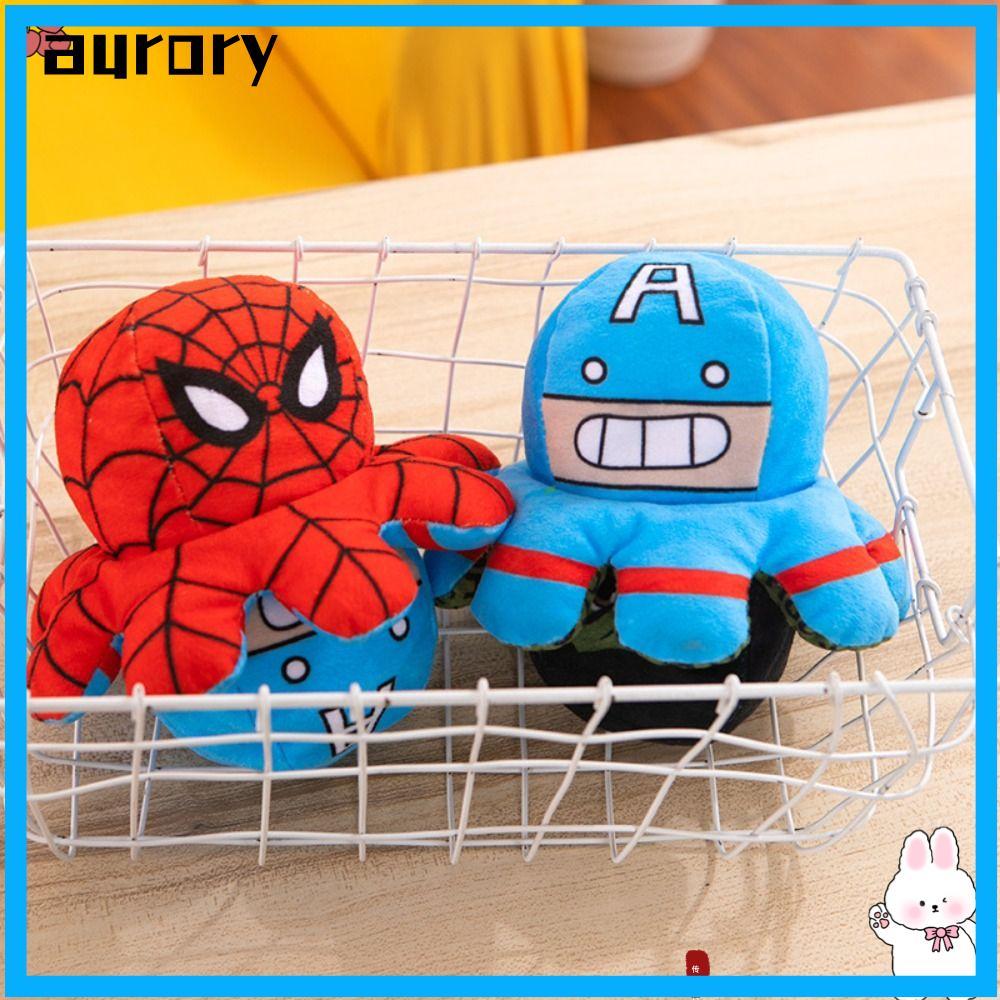 AURORY Flip Octopus Doll, Super Hero Avengers Plush Toy, Spiderman Rotatable Octopus Cartoon Toy Kid