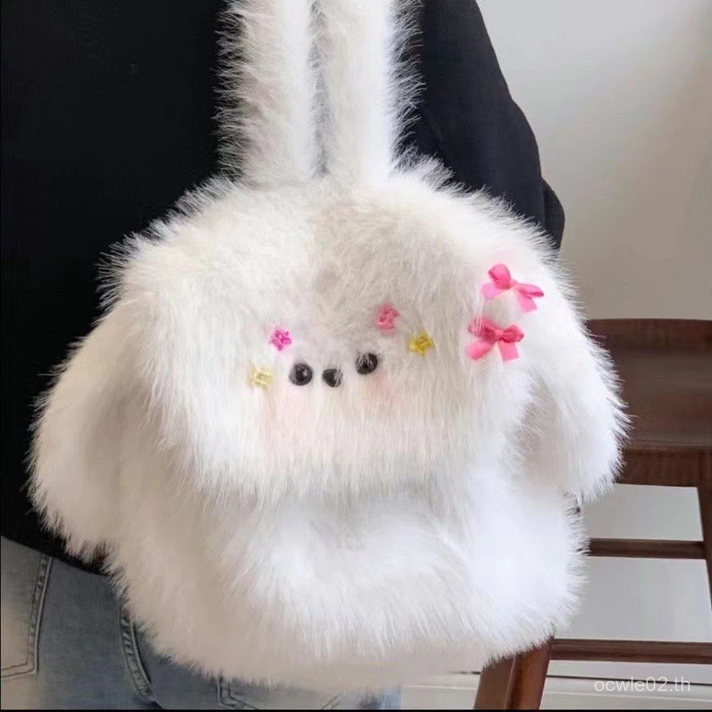 Niche Design กระเป๋าเป้หญิง, กระเป๋าเป้ลูกสุนัขขนยาว, กระเป๋าเป้สุดน่ารัก, กระเป๋าลําลองนักเรียนการ์