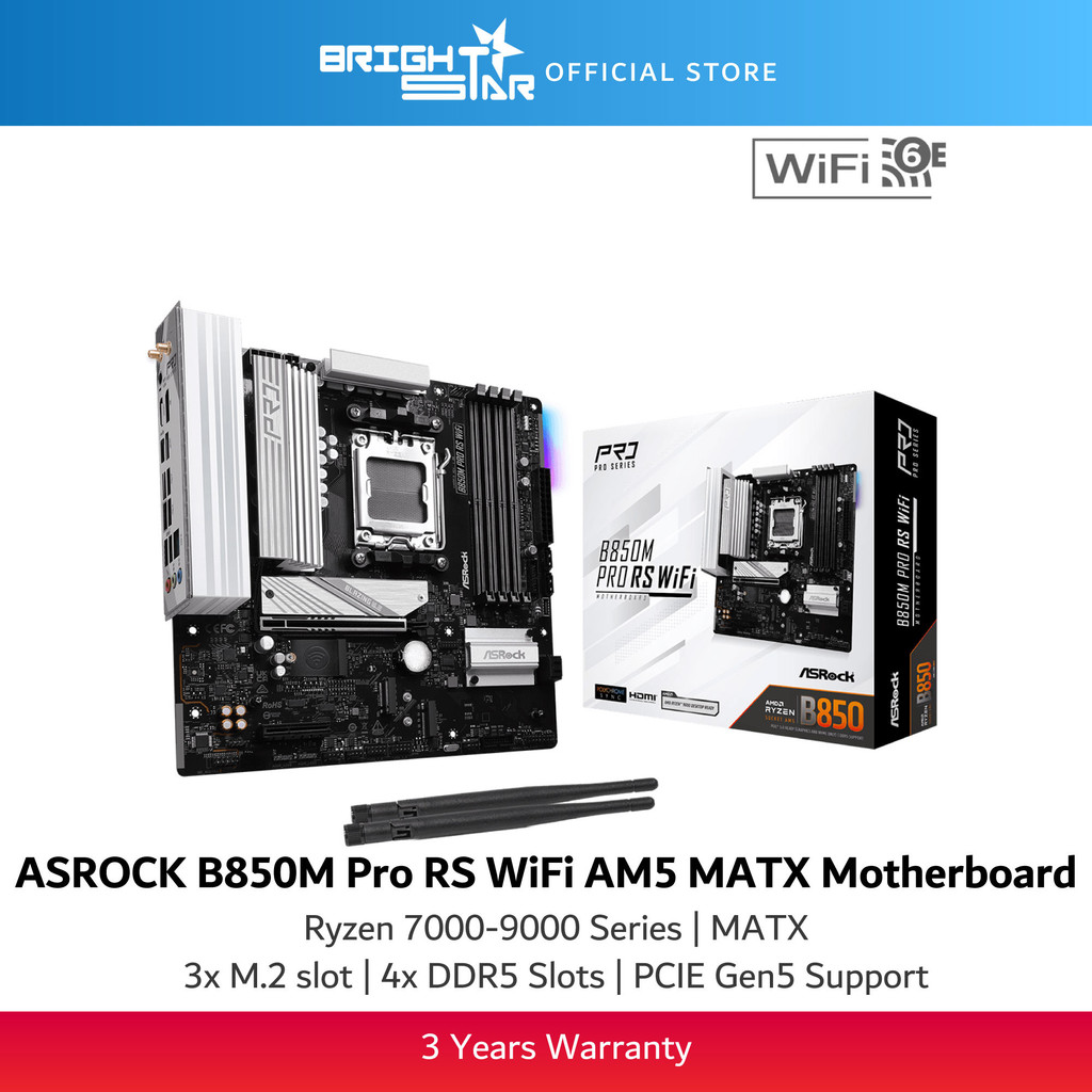 ASROCK B850M Pro RS WiFi AM5 เมนบอร์ด Micro-ATX