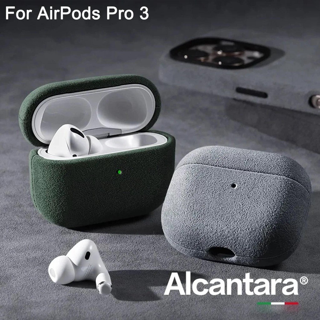 100% Alcantara สําหรับ AirPods Pro 3 Pro3 Alcantara หรูหราหนังสําหรับ Apple AirPods 4 Pro 3 2 Pro3 บ