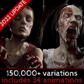 UE4Glory5 3A角色Zombies - Starved Male/Female Twin-Pack
