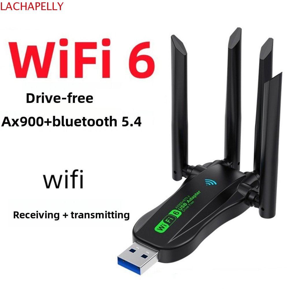 LACHAPELLY อะแดปเตอร์ USB Dual Band WiFi6, AX900 Bluetooth 5.4 900Mbps WiFi Dongle, อุปกรณ์เครือข่าย