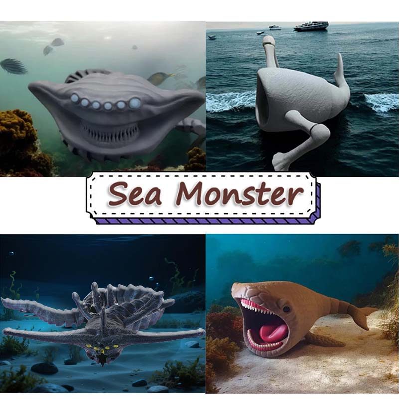 El Gran Maja , Bloop , ของเล่น Sea Eater Cuero Sea Eater ของเล่น Articulation โมเดล Sea Monster 3D