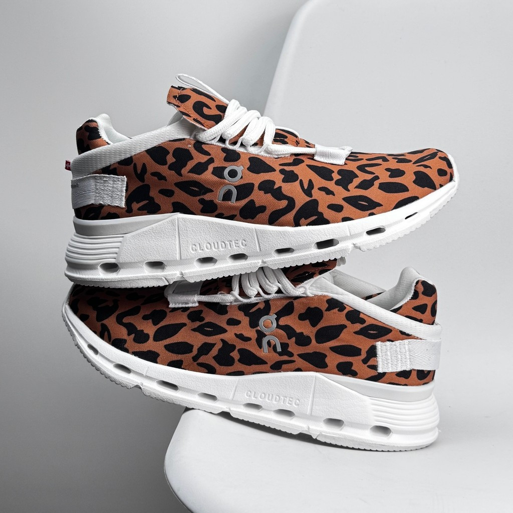 Cloud Running On CloudNova Running Shoes Unisex Leopard Print Mesh 1J22