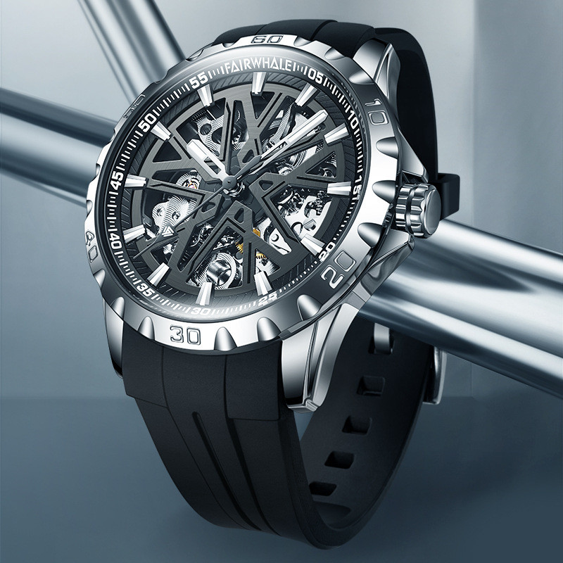 Mark Fairwhale Mens Automatic Skeleton Watch BP2-FW-6580, กลไก, 30M กันน้ํา QP90