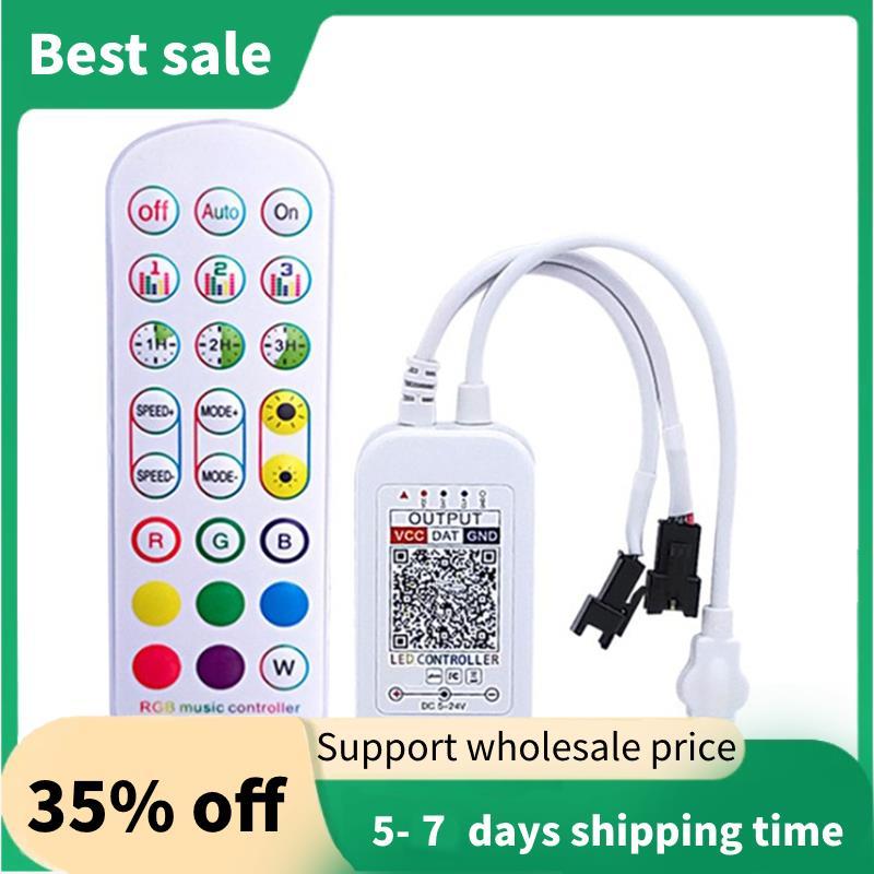 WS2812B Controller สําหรับแอดเดรส LED Strip Light 5050 RGB LED เทป 24Key Remote Music Smart Controll