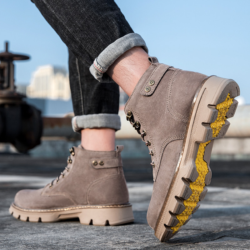 ขนาด 38-44 รองเท้าบู๊ทมาร์ตินหนังแท้คุณภาพสูงสําหรับผู้ชายลําลองรองเท้ากันลื่นทนทาน - รูปที่ 6