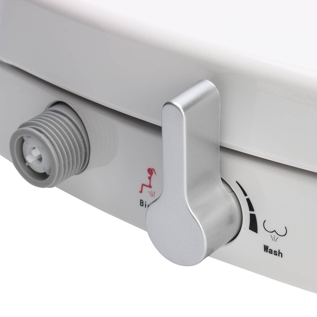 NonElectric Bidet Toilet Seat Cover Soft Closing Dual Nozzle Manual Control Bidet Seat Home Universa