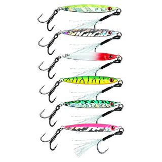 Fishing Jig Lure 10g/15g/20g/25g/30g/40g Deep Sea Fishing Lure Jigging เหยื่อปลอมพร้อมตะขอปลาคู่