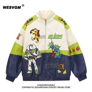 แจ็คเก็ตการ์ตูนอนิเมะ อเมริกันย้อนยุค Toy Story ลายสีสดใส สไ…